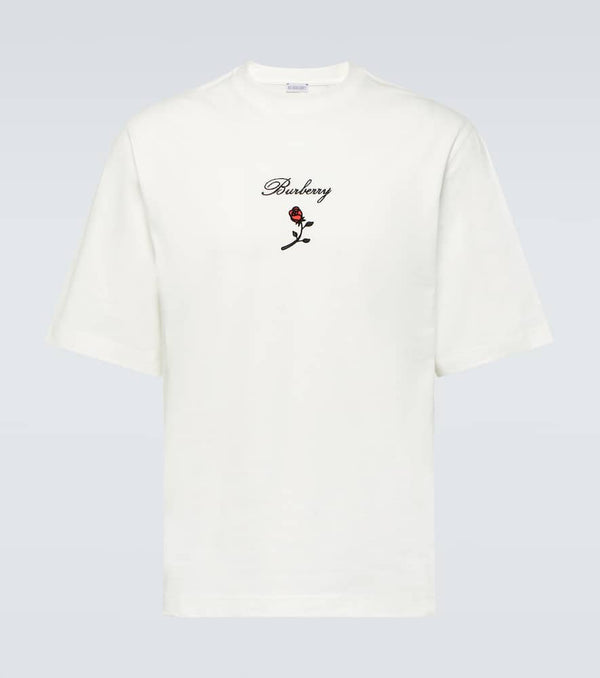 Burberry Embroidered cotton jersey T-shirt