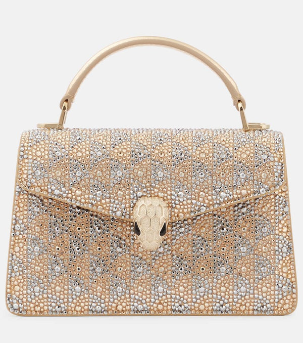 Bvlgari Serpenti Forever embellished suede tote bag