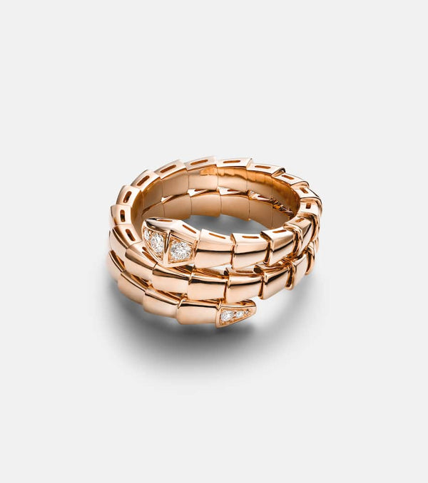 Bvlgari Serpenti Viper 18kt rose gold ring with diamonds