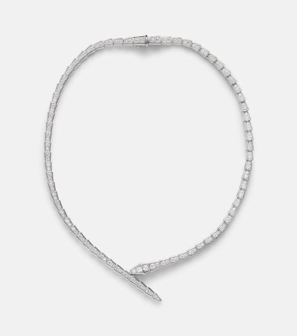 Bvlgari Serpenti Viper 18kt white gold necklace with diamonds