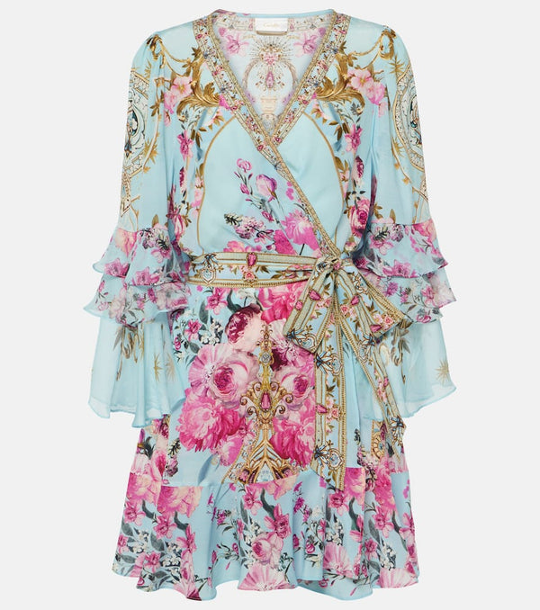 Camilla Embellished floral silk crêpe wrap dress