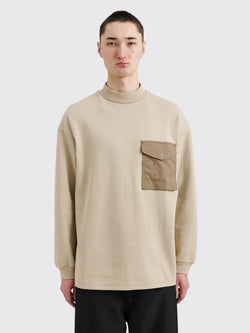 Comme des Garçons Homme Long Sleeve Mock Neck T-shirt Beige