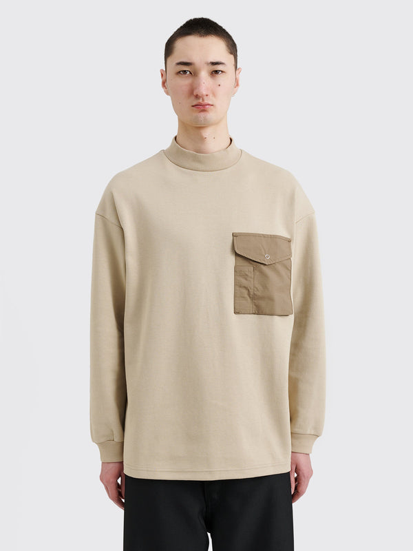 Comme des Garçons Homme Long Sleeve Mock Neck T-shirt Beige