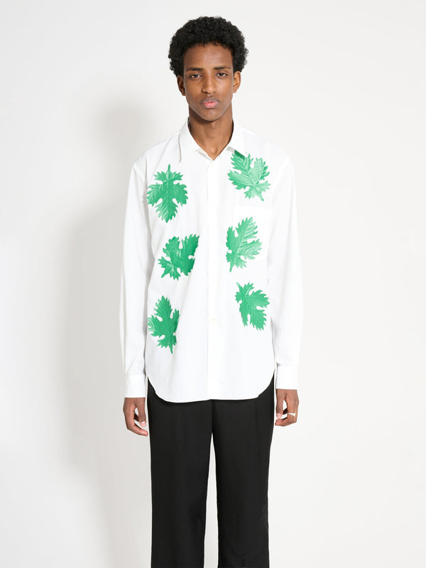 Comme des Garçons Homme Plus Broad Leaf Motif C Shirt White Green