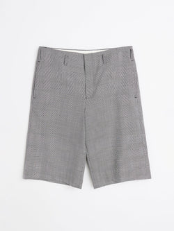 Comme des Garçons Homme Plus Wool Glen Check Shorts Black Natural