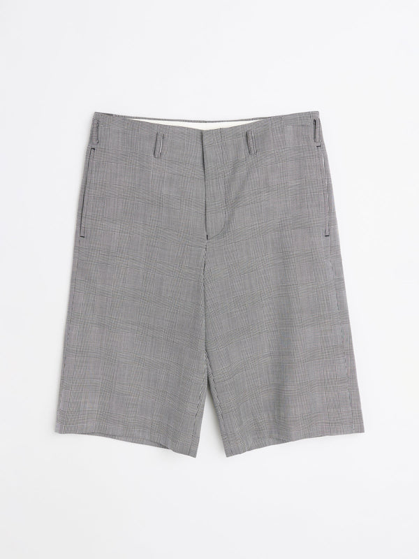 Comme des Garçons Homme Plus Wool Glen Check Shorts Black  Natural