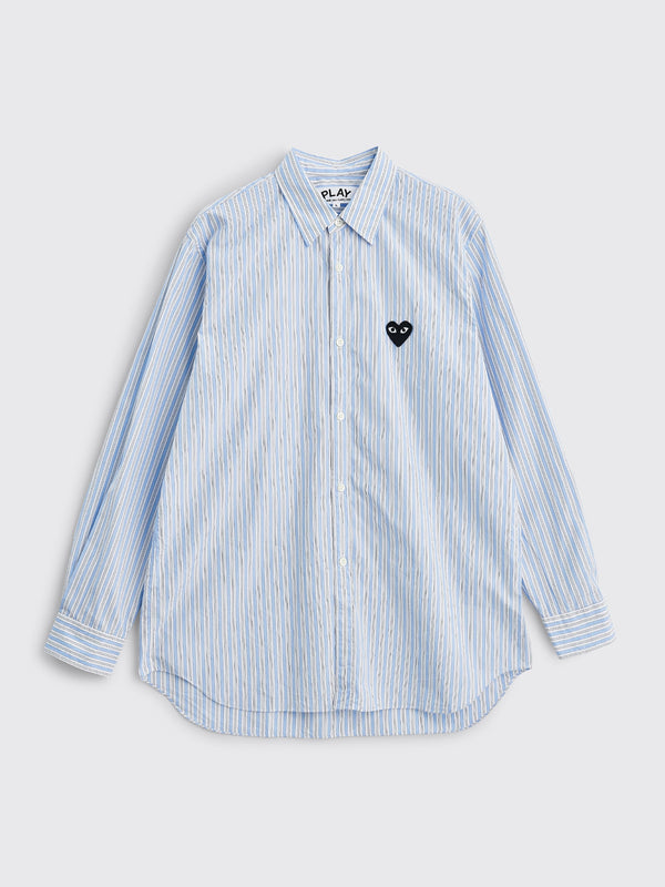 Comme des Garçons Play Small Heart LS Shirt Stripe Blue / White