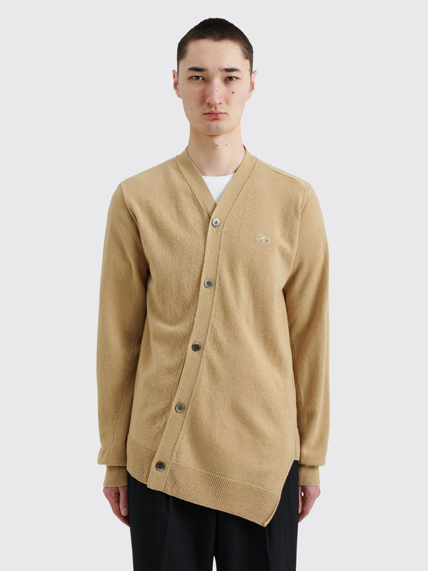 Comme des Garçons Shirt x Lacoste Knitted Wool Cardigan Camel