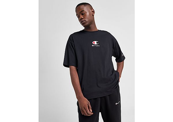 Champion Central Logo Oversized T Shirt  Black