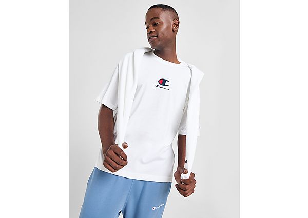 Champion Central Logo Oversized T Shirt  White