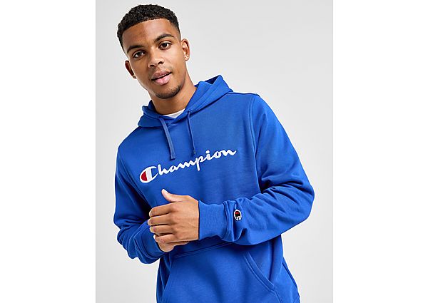 Champion Large Logo Overhead Hoodie  Blue