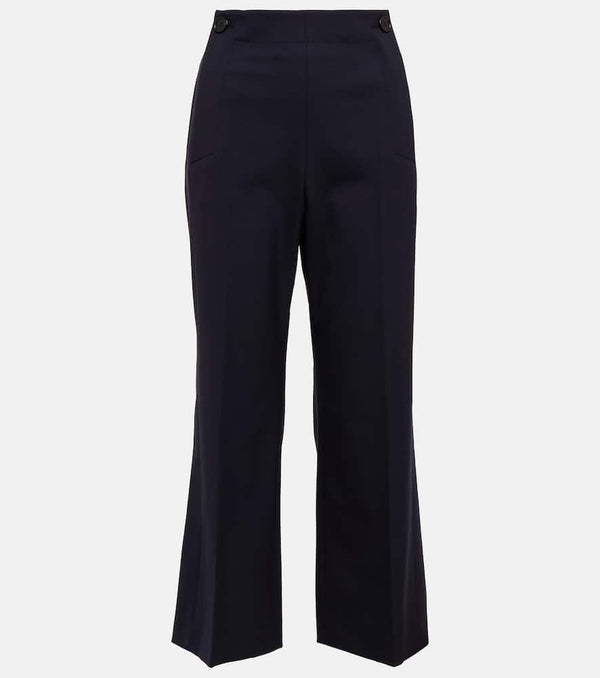 Chloé High-rise cropped flared wool pants