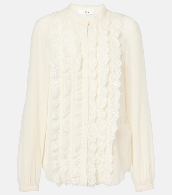 Chloé Ruffled silk georgette shirt