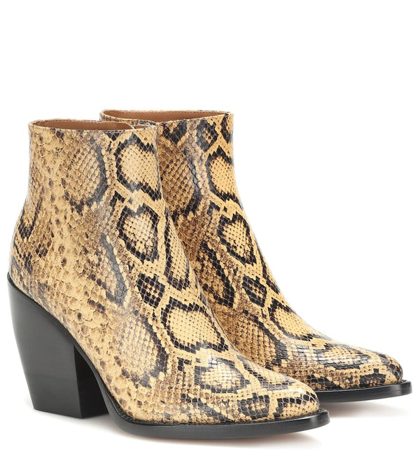 Chloé Rylee snake-effect leather boots