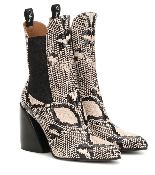 Chloé Wave snake-effect ankle boots