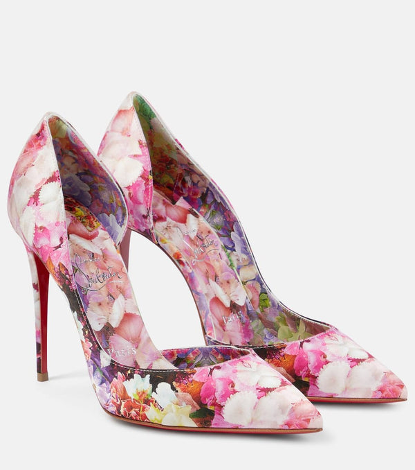 Christian Louboutin Iriza 100 floral crêpe satin pumps