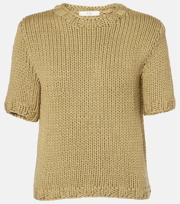 CO Ribbed-knit cotton-blend top