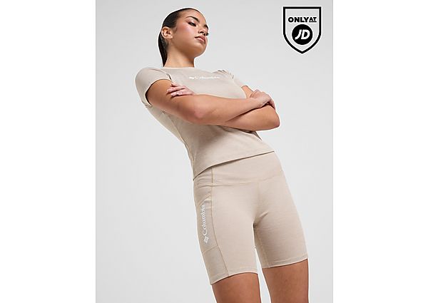 Columbia Hike Ribbed Cycle Shorts  Beige