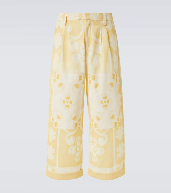 Commas Seaside printed cotton and silk pants