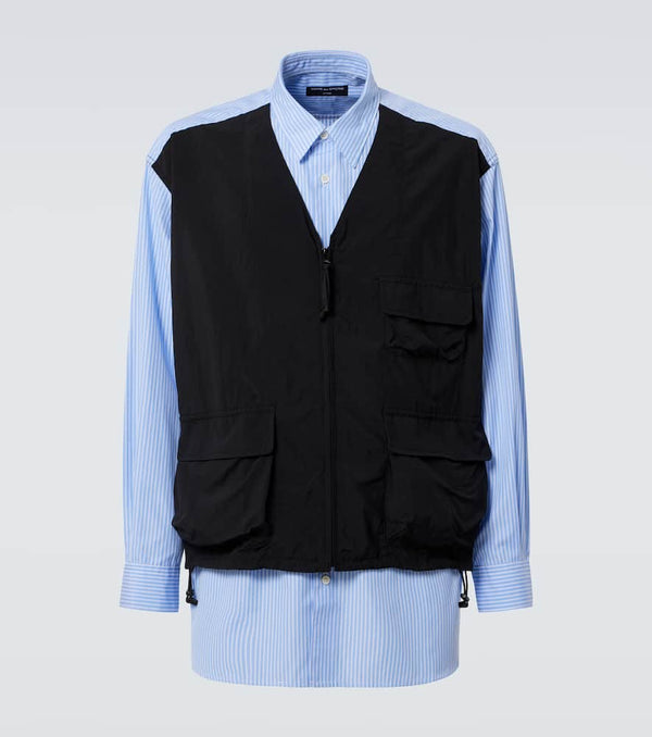 Comme des Garçons Homme Layered striped cotton shirt