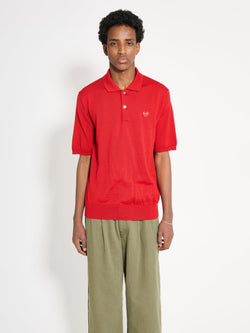 Comme des Garçons PLAY Polo Neck Short Sleeve Shirt Red