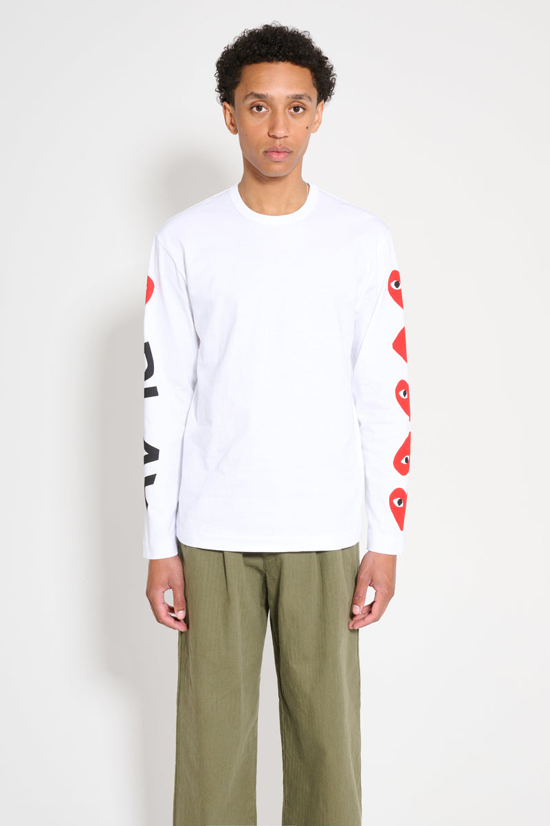 Comme des Garçons Play Printed Sleeves T-shirt White