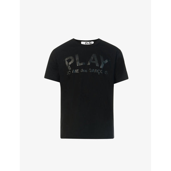 Comme Des Garcons Play Reverse logo-print cotton-jersey T-shirt