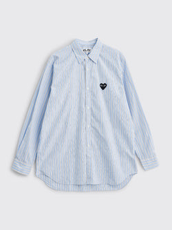 Comme des Garçons Play Small Heart LS Shirt Stripe Blue White