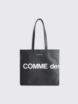 Comme des Garçons Wallet Huge Logo Leather Bag Black