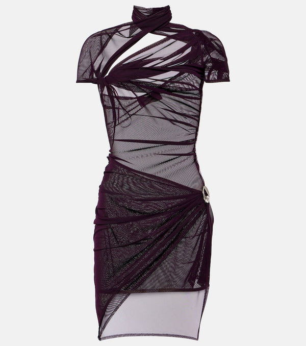 Coperni Asymmetric mesh minidress