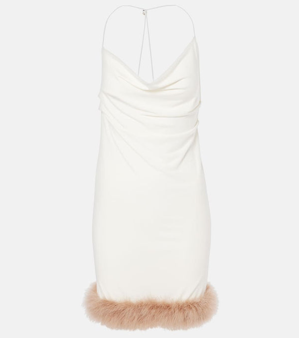 Coperni Boa feather-trimmed jersey minidress