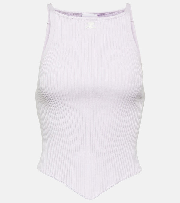 Courrèges Logo ribbed-knit tank top