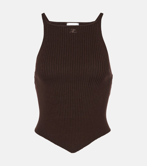 Courrèges Ribbed-knit jersey tank top