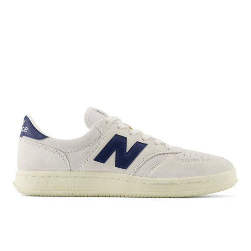 New Balance T500 in White Blue Beige Leather