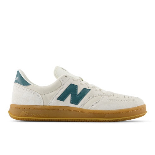 New Balance T500 in White Green Grey Beige Leather