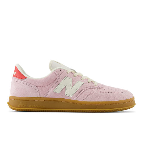New Balance T500 in Pink Red Beige Leather