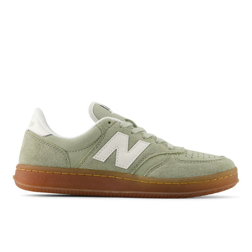 New Balance T500 in Green White Suede Mesh