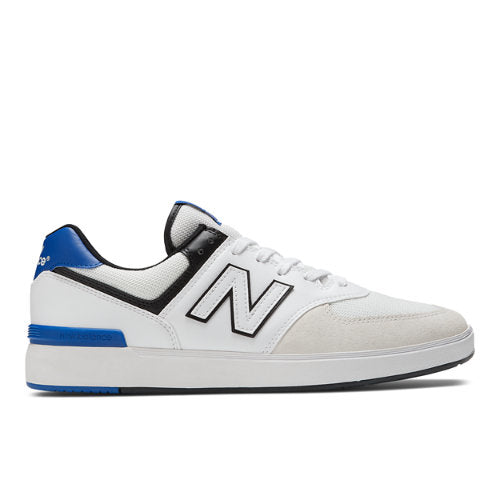 New Balance Men's CT574 in White/Blue Suede/Mesh, 