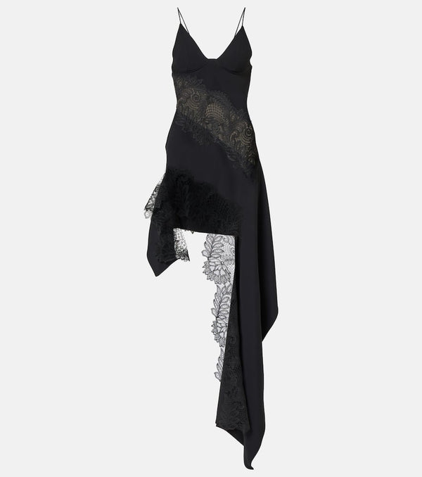 David Koma Asymmetric lace-trimmed minidress