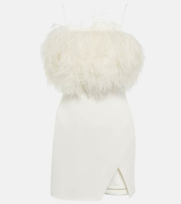 David Koma Feather-trimmed minidress