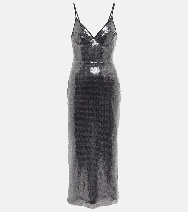 David Koma Sequined pencil midi dress