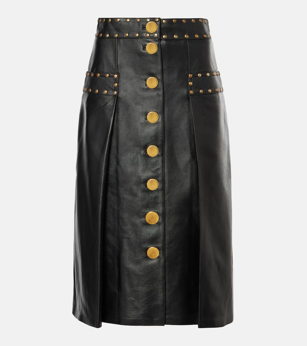 Dodo Bar Or Embellished leather midi skirt