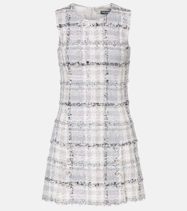 Dolce & Gabbana Checked lamé tweed minidress