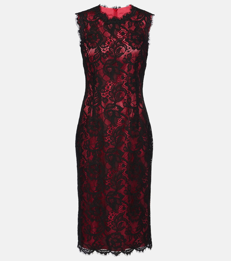 Dolce & Gabbana Cotton-blend lace midi dress