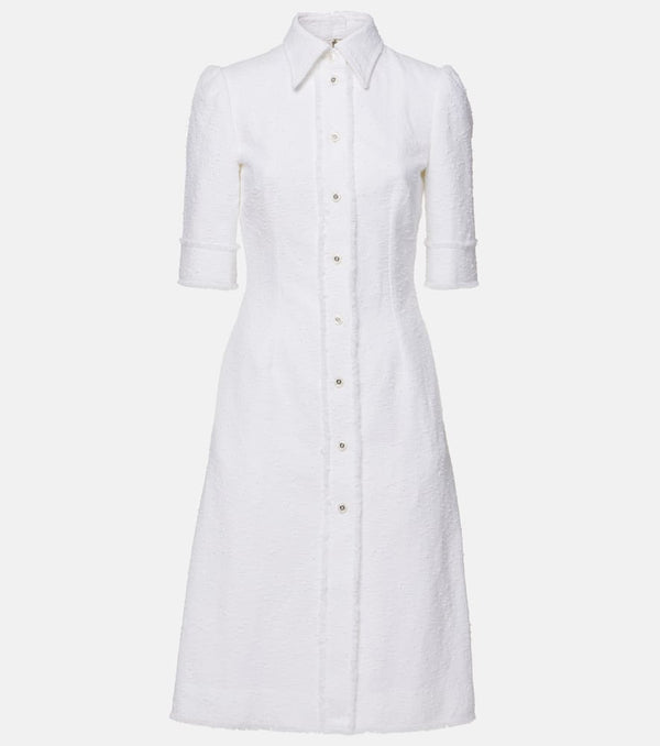 Dolce & Gabbana Cotton-blend tweed shirt midi dress