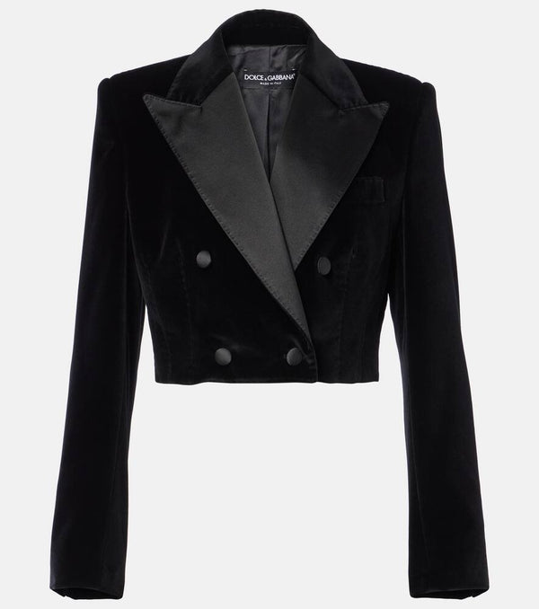 Dolce & Gabbana Cropped velvet tuxedo jacket