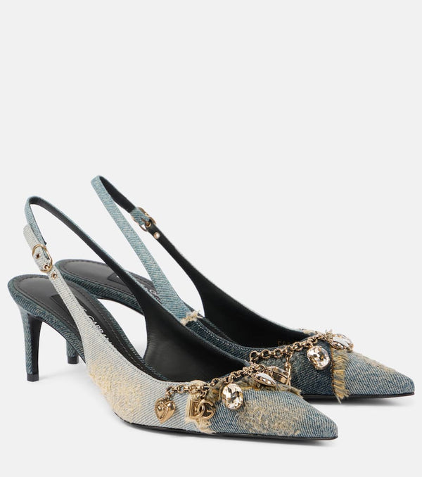 Dolce & Gabbana Denim slingback pumps