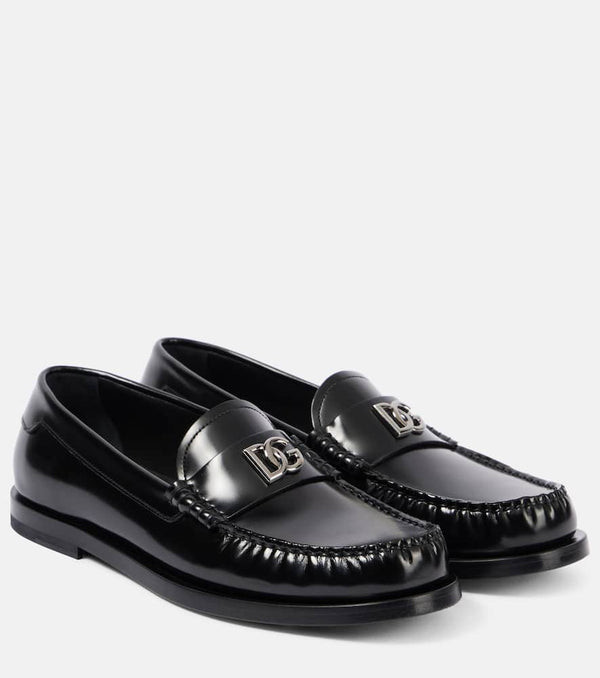 Dolce & Gabbana DG polished leather loafers