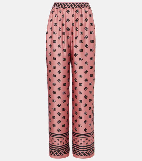 Dolce & Gabbana DG silk satin palazzo pants