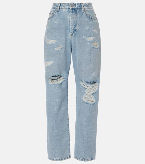 Dolce & Gabbana Distressed low-rise straight jeans